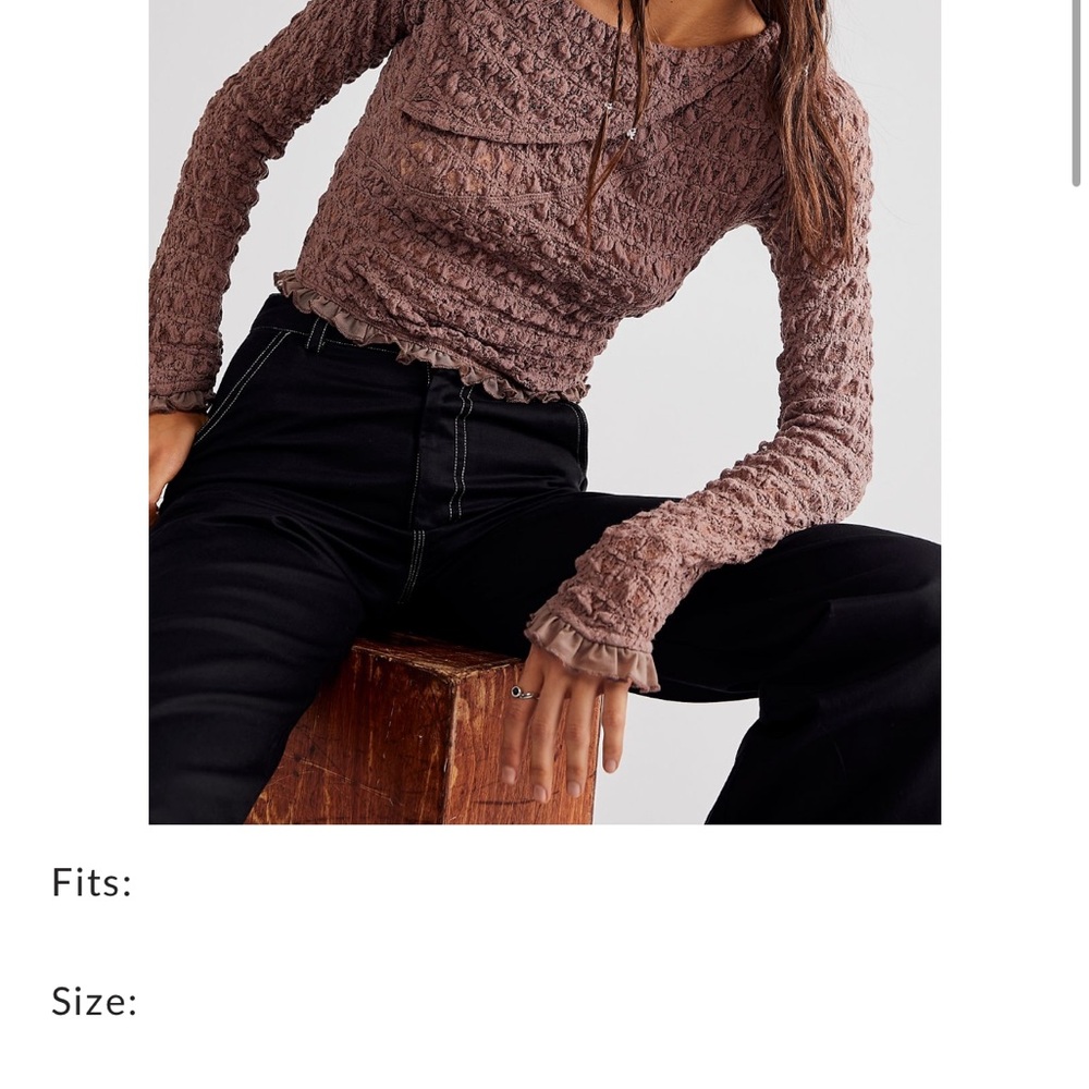 Free People Black Textured Top